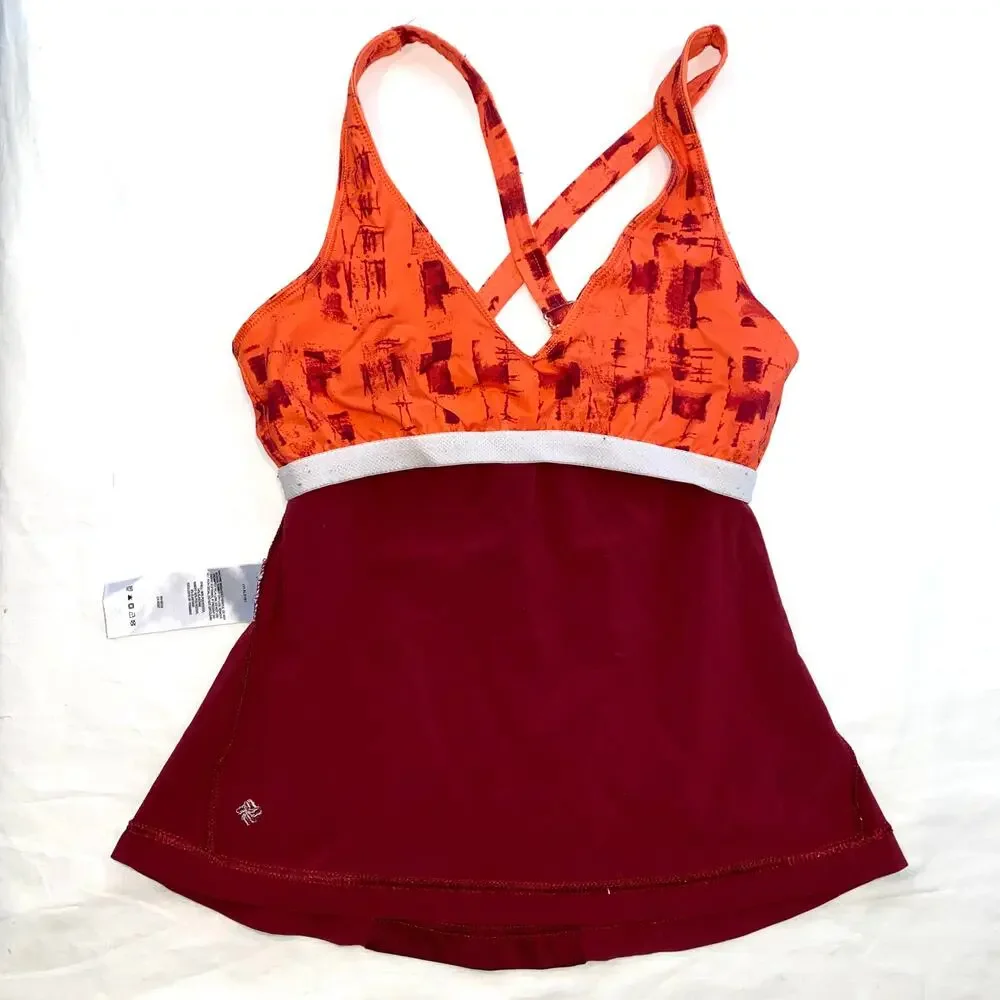 Columbia S Omni-Shield Advanced‎ Repellency Orange/Burgundy Tankini Top